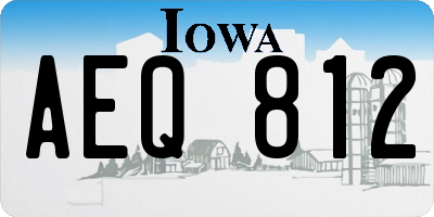 IA license plate AEQ812