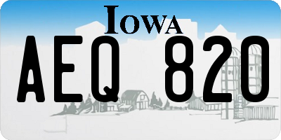 IA license plate AEQ820