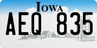 IA license plate AEQ835