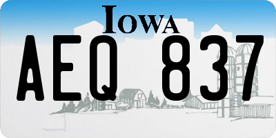 IA license plate AEQ837
