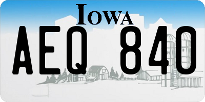 IA license plate AEQ840