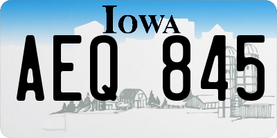 IA license plate AEQ845