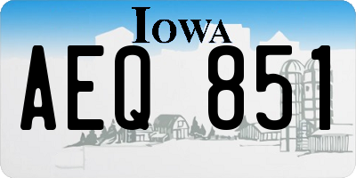 IA license plate AEQ851