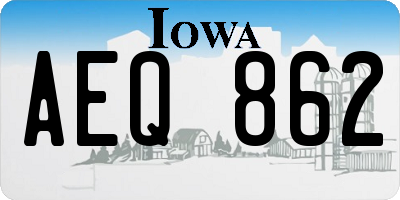 IA license plate AEQ862