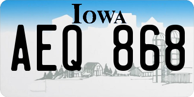 IA license plate AEQ868