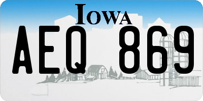 IA license plate AEQ869