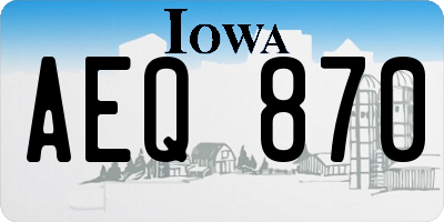IA license plate AEQ870