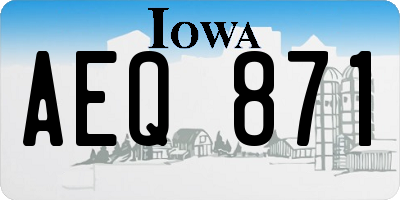IA license plate AEQ871