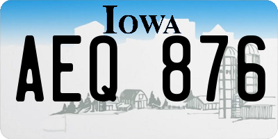 IA license plate AEQ876