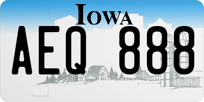 IA license plate AEQ888