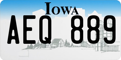 IA license plate AEQ889
