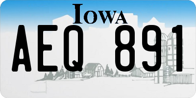 IA license plate AEQ891