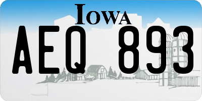 IA license plate AEQ893
