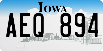 IA license plate AEQ894