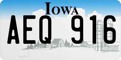 IA license plate AEQ916