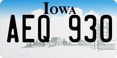 IA license plate AEQ930