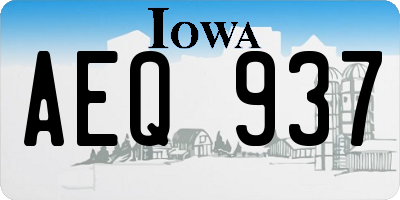 IA license plate AEQ937