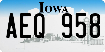 IA license plate AEQ958