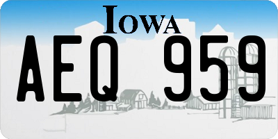 IA license plate AEQ959