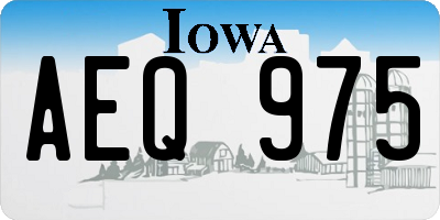 IA license plate AEQ975
