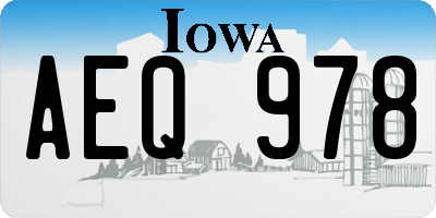 IA license plate AEQ978
