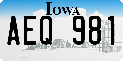IA license plate AEQ981