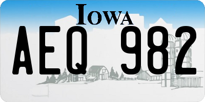 IA license plate AEQ982