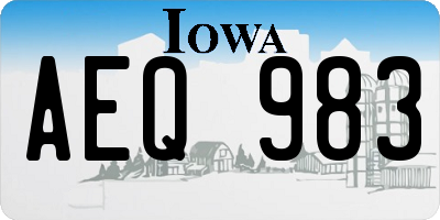 IA license plate AEQ983