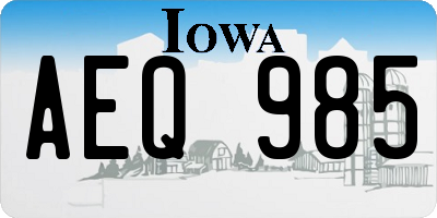 IA license plate AEQ985