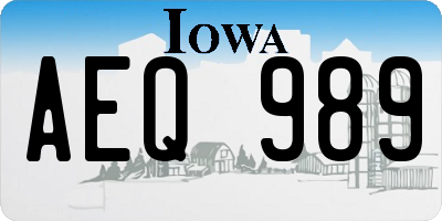 IA license plate AEQ989