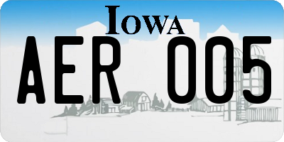 IA license plate AER005