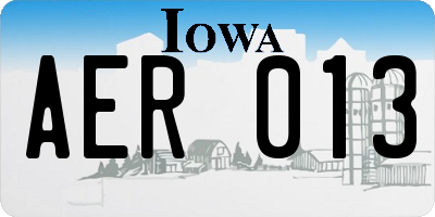 IA license plate AER013