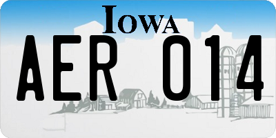 IA license plate AER014
