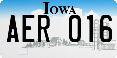 IA license plate AER016