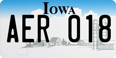 IA license plate AER018