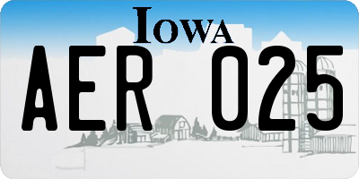 IA license plate AER025