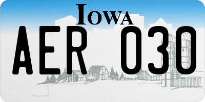 IA license plate AER030