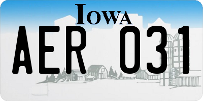 IA license plate AER031