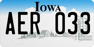 IA license plate AER033