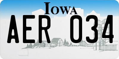 IA license plate AER034