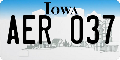 IA license plate AER037