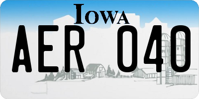 IA license plate AER040