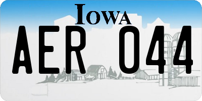 IA license plate AER044
