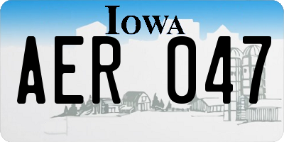 IA license plate AER047