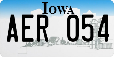IA license plate AER054