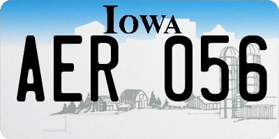 IA license plate AER056