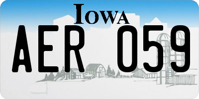 IA license plate AER059