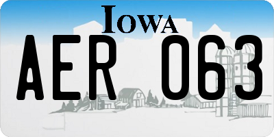 IA license plate AER063