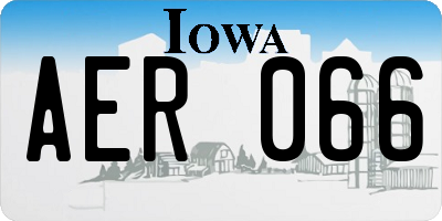 IA license plate AER066
