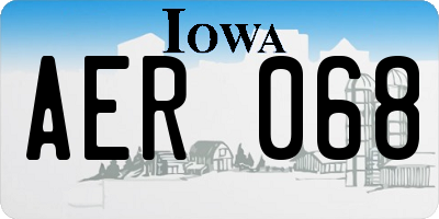 IA license plate AER068